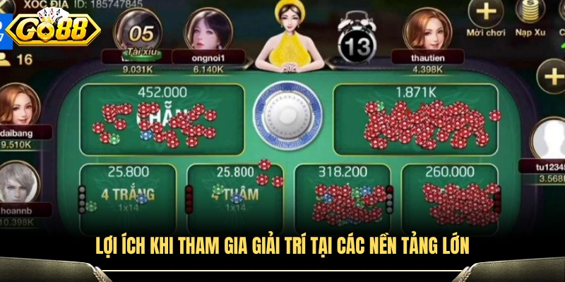 Ưu điểm khi trải nghiệm xóc đĩa trên các cổng game uy tín