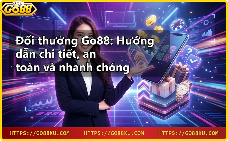 Hình ảnh minh họa đổi thưởng Go88 với đồng xu vàng và giao diện số
